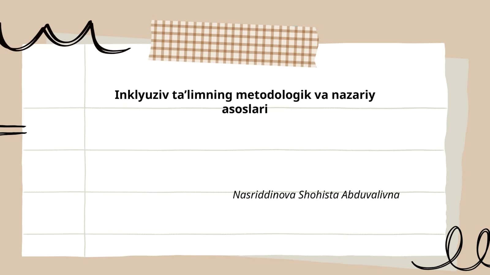 Inklyuziv ta’limning metodologik va nazariy asoslari 1