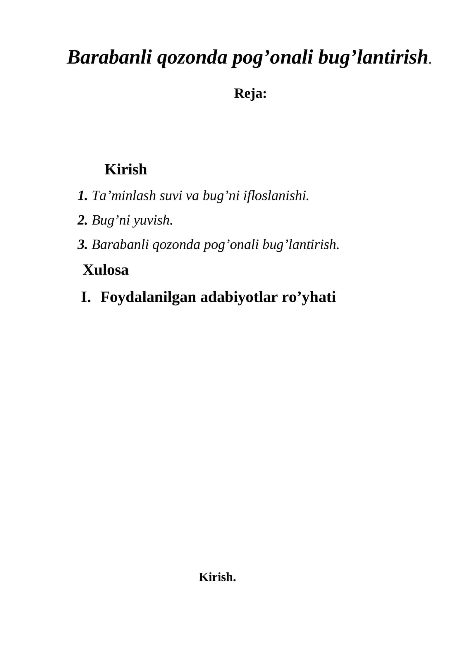 Barabanli qozonda pog’onali bug’lantirish 1