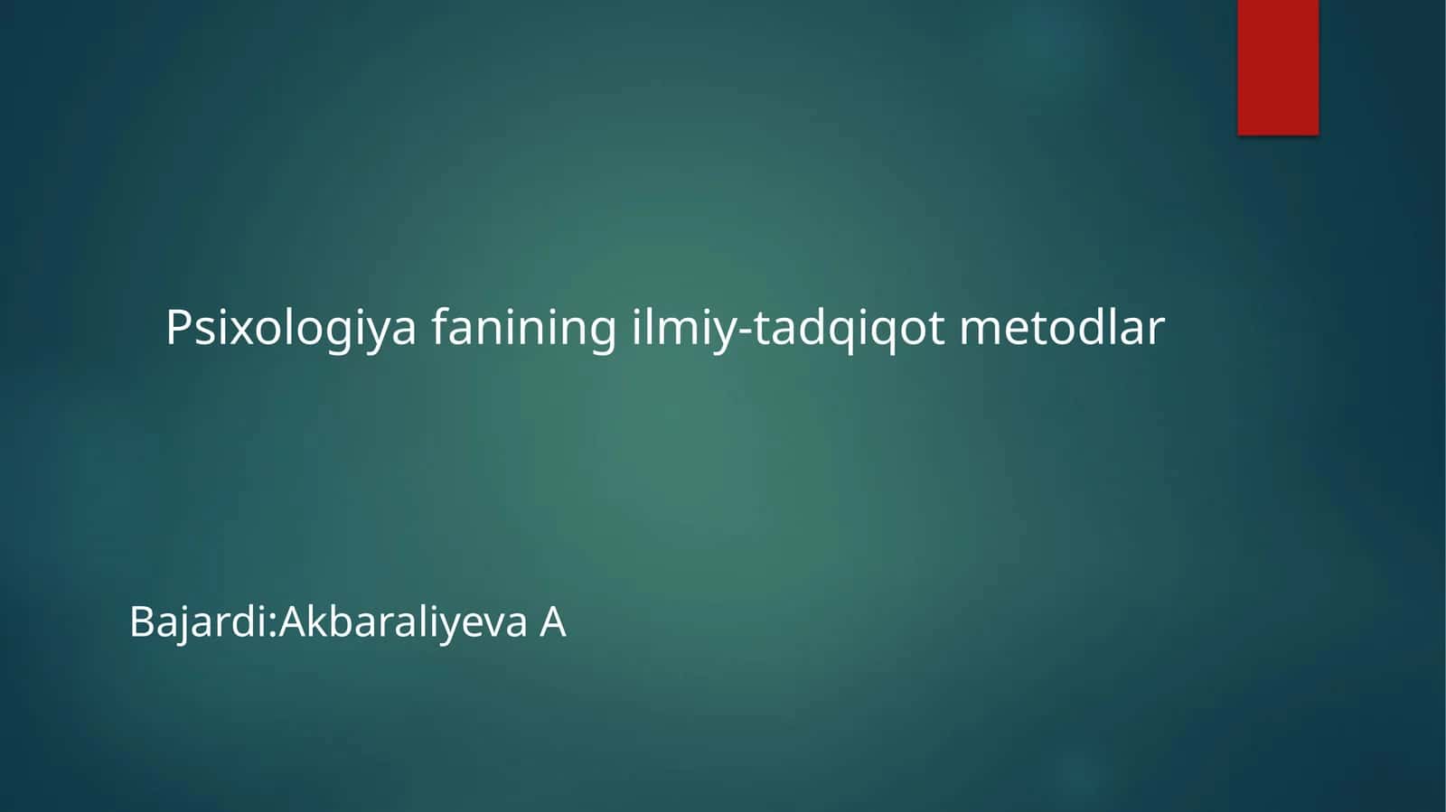 Psixologiya fanining ilmiy-tadqiqot metodlar 1
