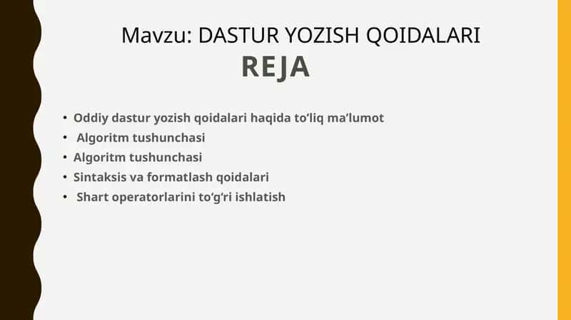 DASTUR YOZISH QOIDALARI 1