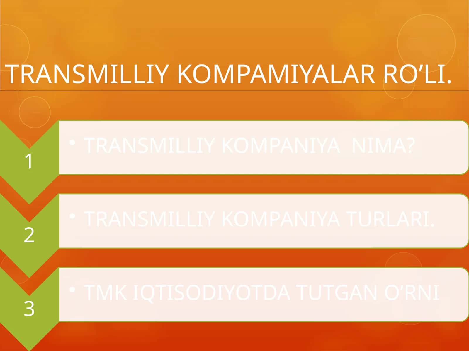 TRANSMILLIY KOMPAMIYALAR RO’LI 1