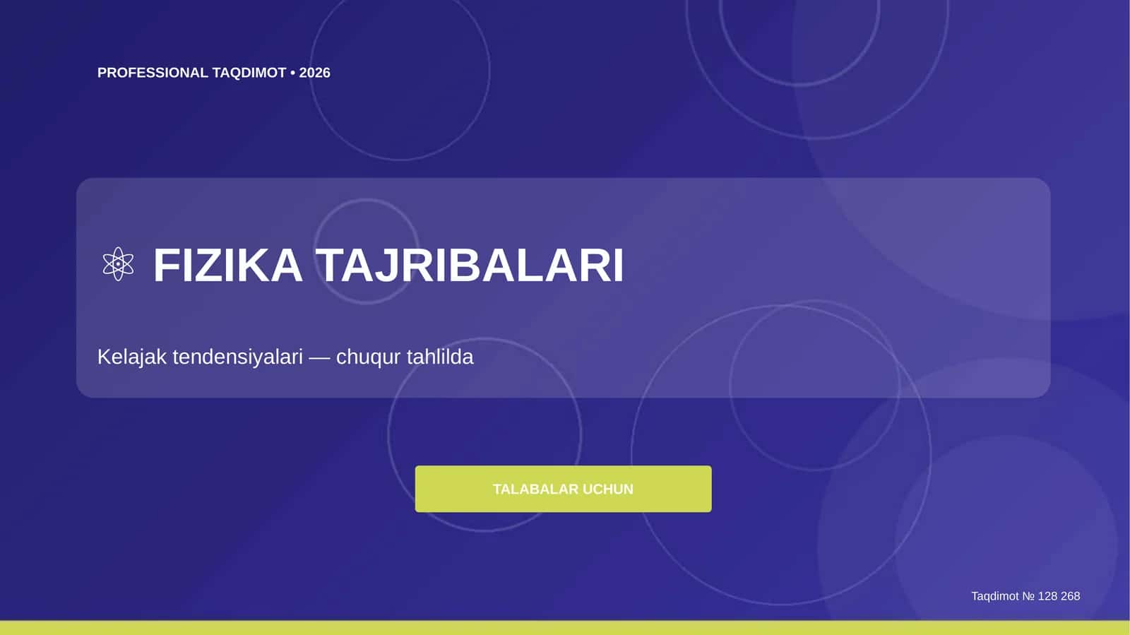 Fizika Tajribalari: Kelajak Tendensiyalari 1