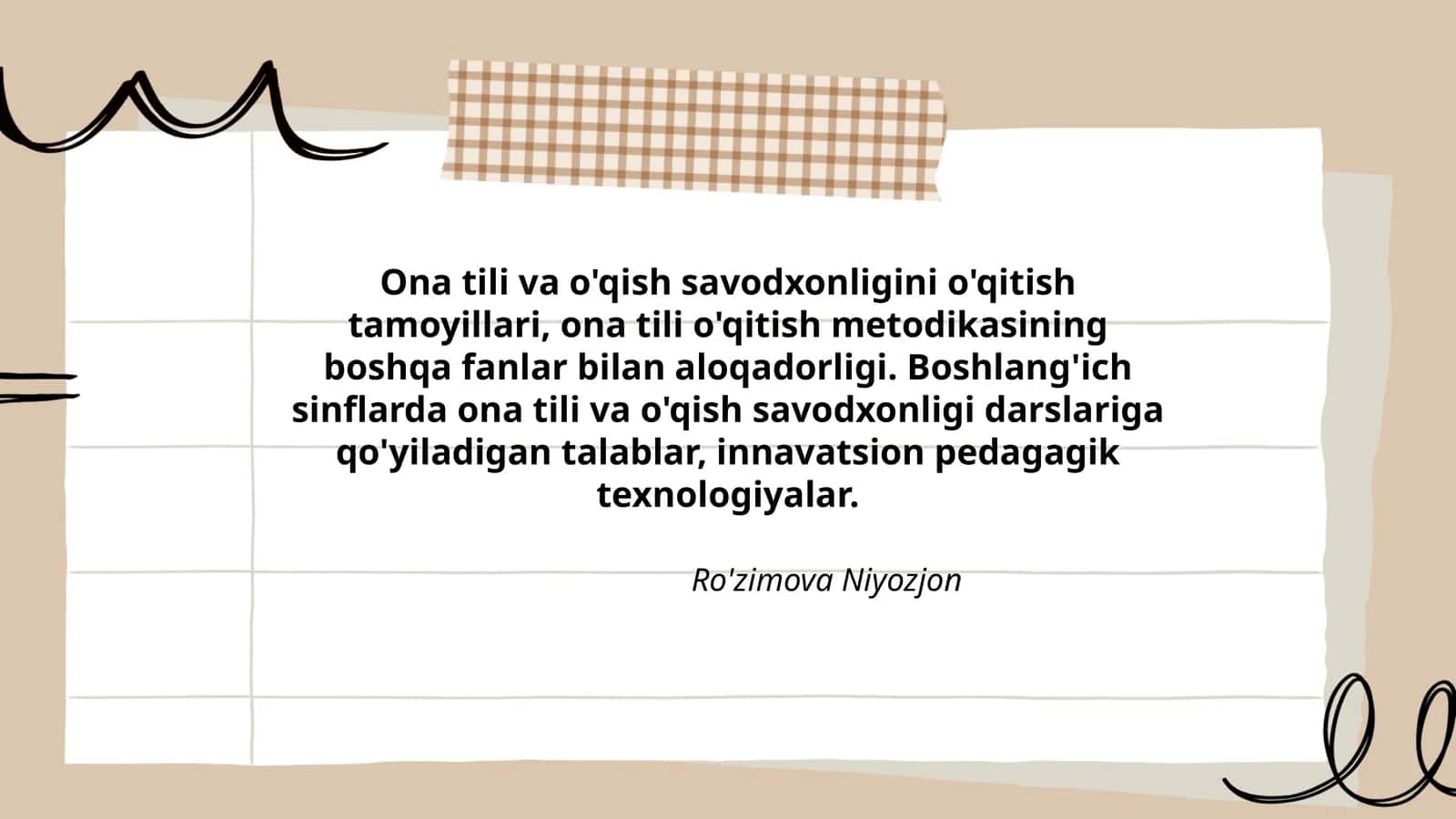 Ona tili va o'qish savodxonligini o'qitish tamoyillari 1