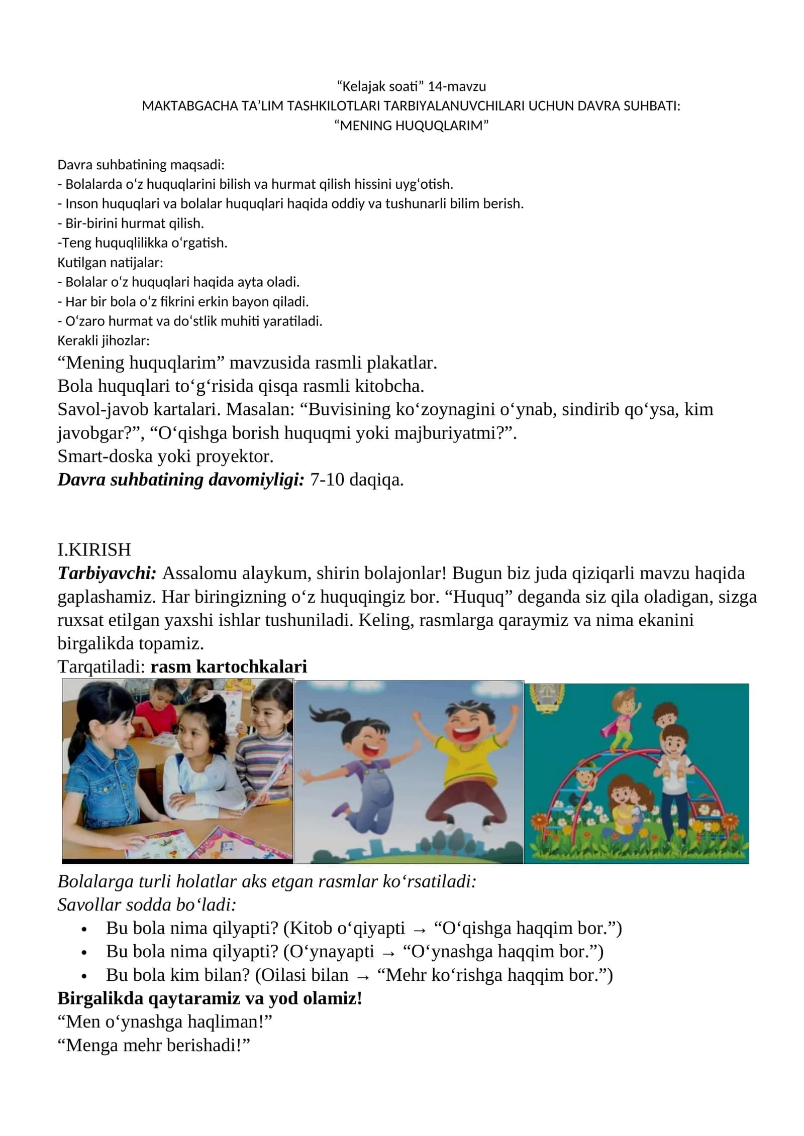 “Mening huquqlarim” 1