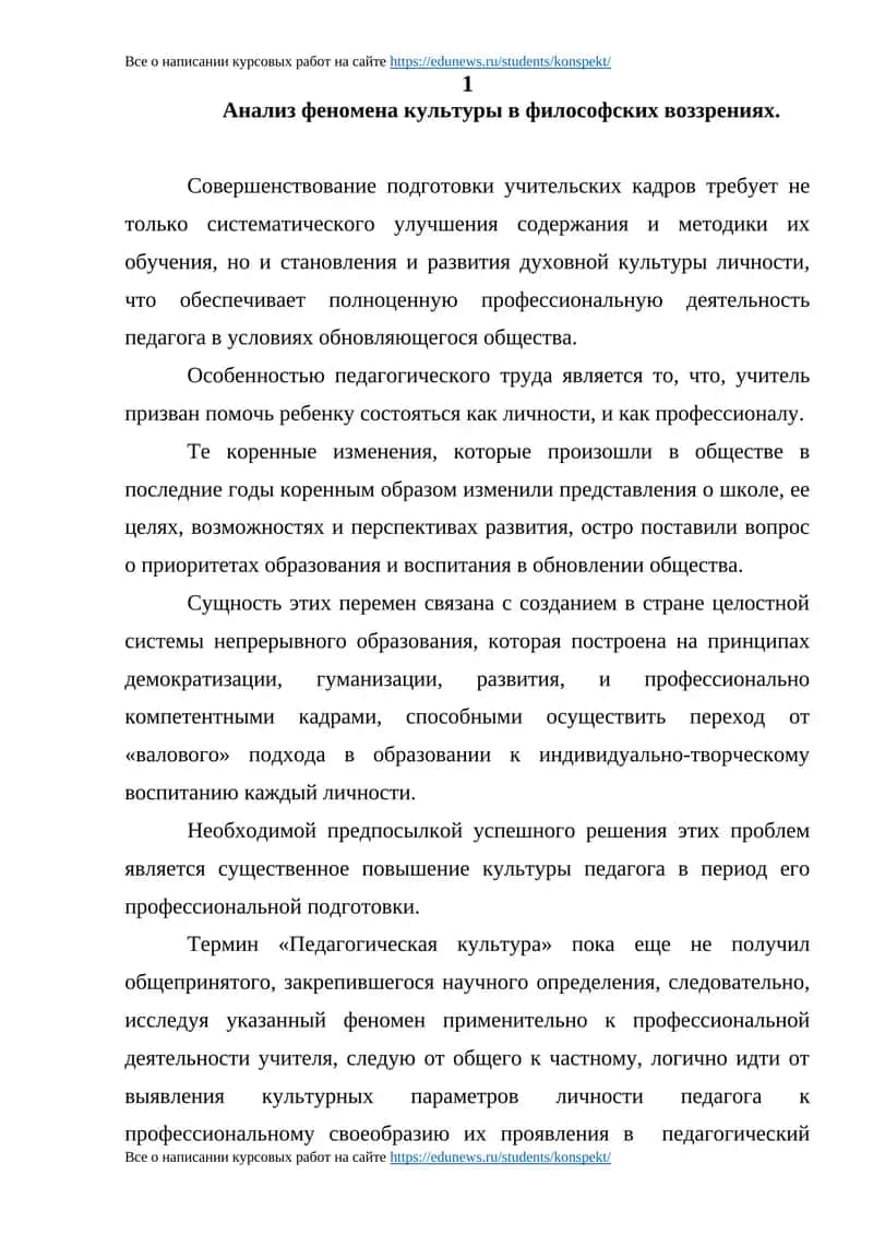 Анализ феномена культуры в философских воззрениях 1