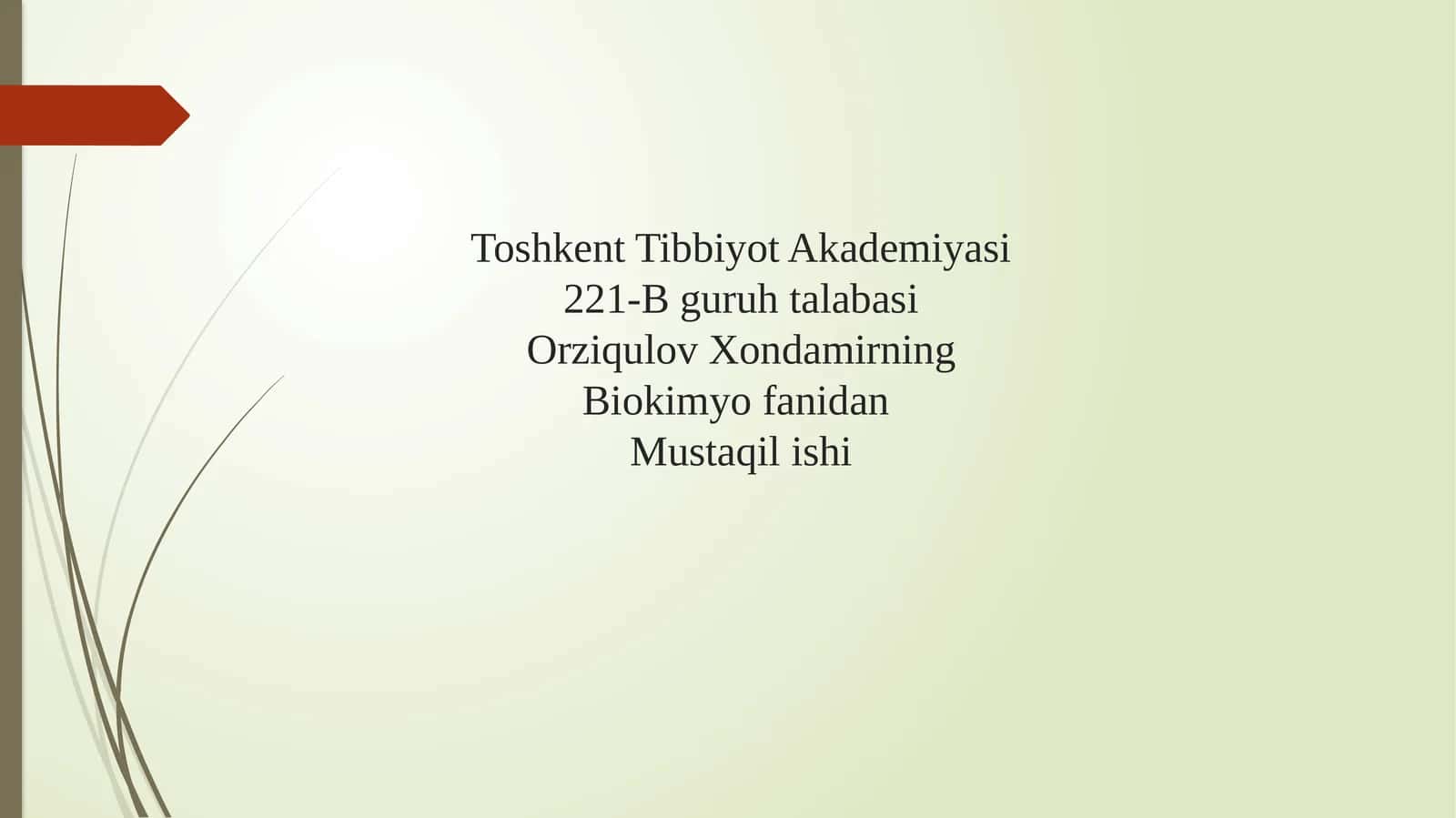 Keratinfosfokinazaning izoshakllari va ularni aniqlashning klinik ahamiyati. Miopatiyalar. Mushaklarning innervatsiyasi. Miokard infarktining ertavakech biokimyoviy tashxisi 1