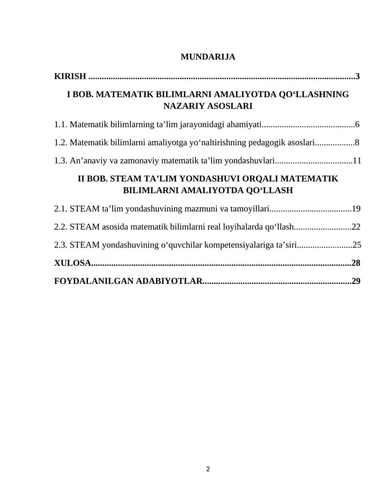 Matematik Bilimlarni Amaliyotda Qoʻllash 1