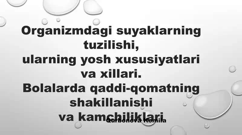 Organizmdagi suyaklarning tuzilishi 1