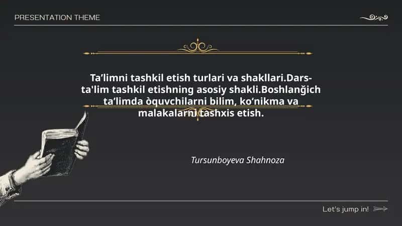 Taʼlimni tashkil etish turlari va shakllari 1