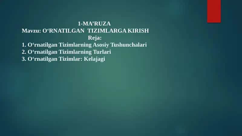 Ma’ruza 1