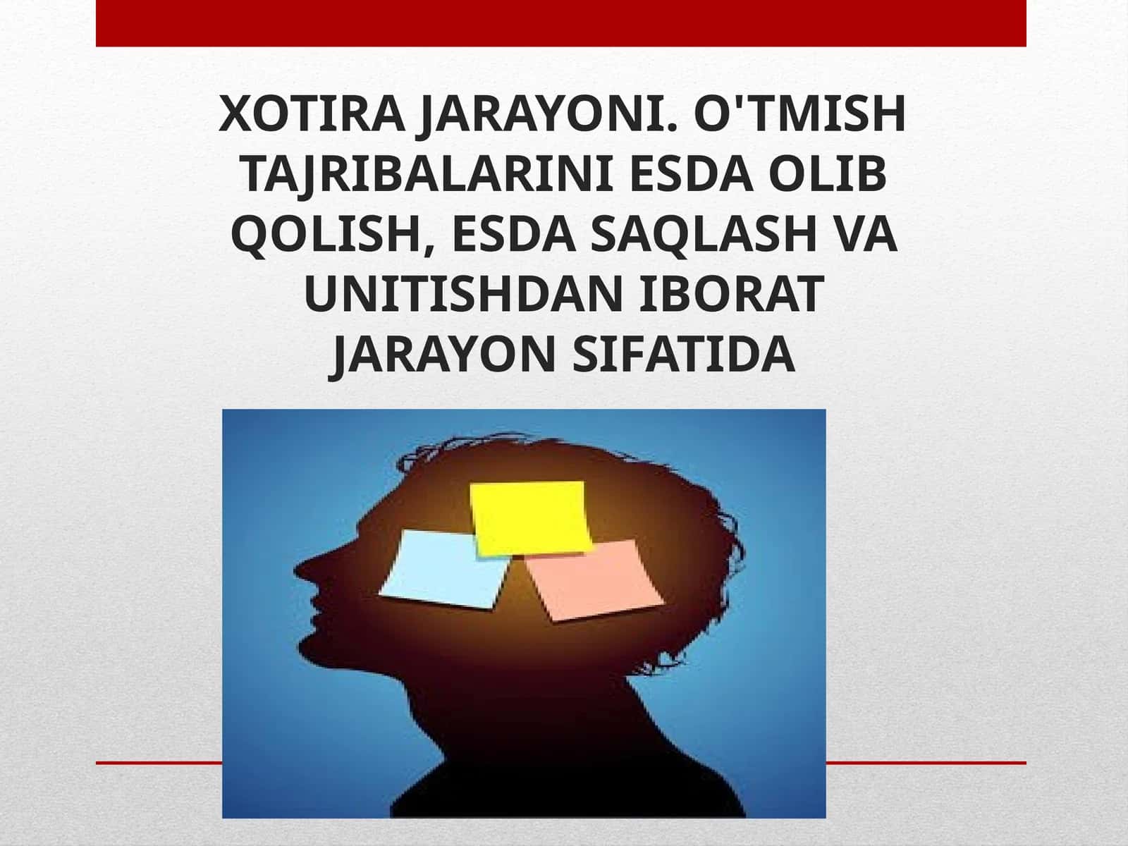 XOTIRA JARAYONI 1