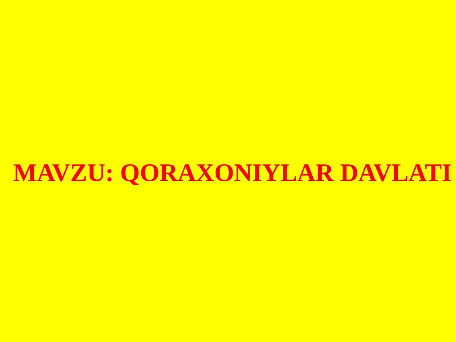 QORAXONIYLAR DAVLATI 1