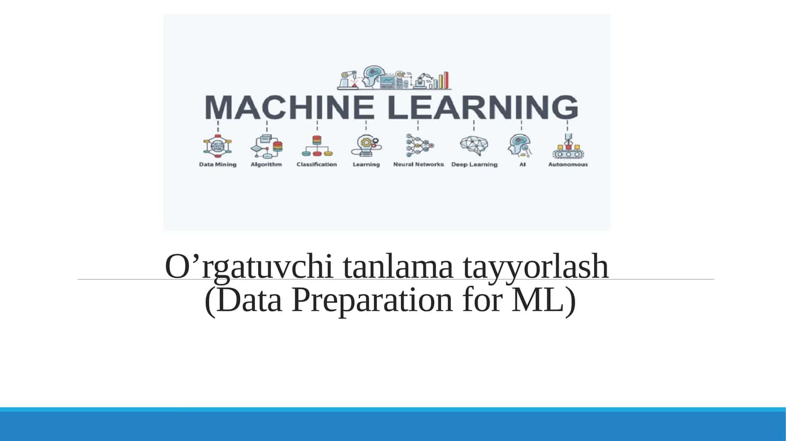 O’rgatuvchi tanlama tayyorlash (Data Preparation for ML) 1
