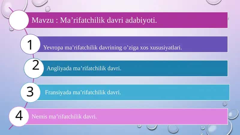 Ma’rifatchilik davri adabiyoti. 1