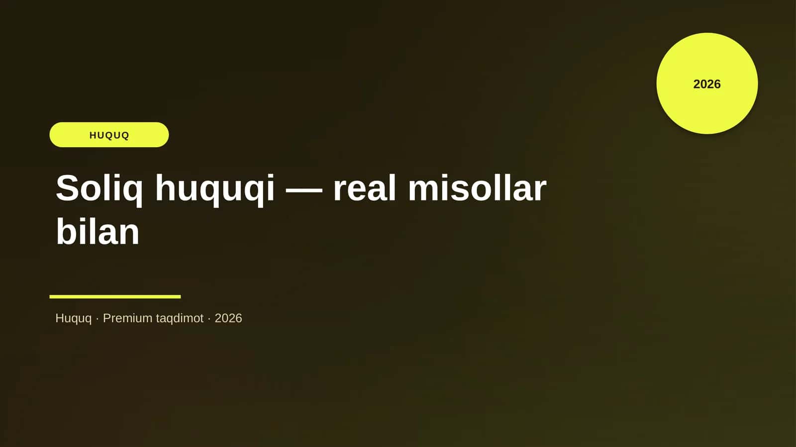 Soliq huquqi — real misollar bilan 1