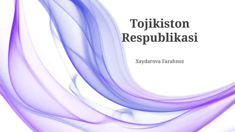 Тожикистон Республикаси 1