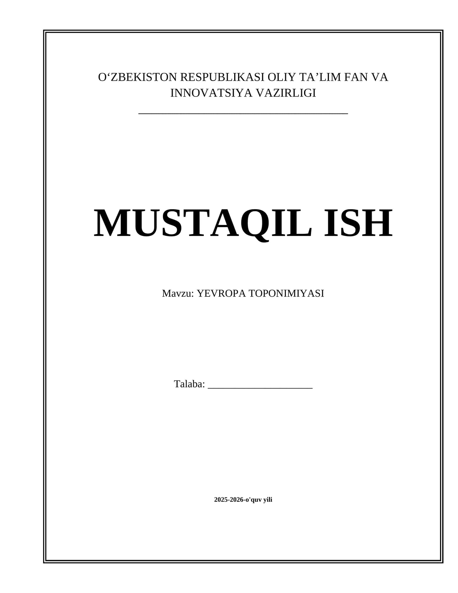 YEVROPA TOPONIMIYASI mavzusida tayyor taqdimot 1
