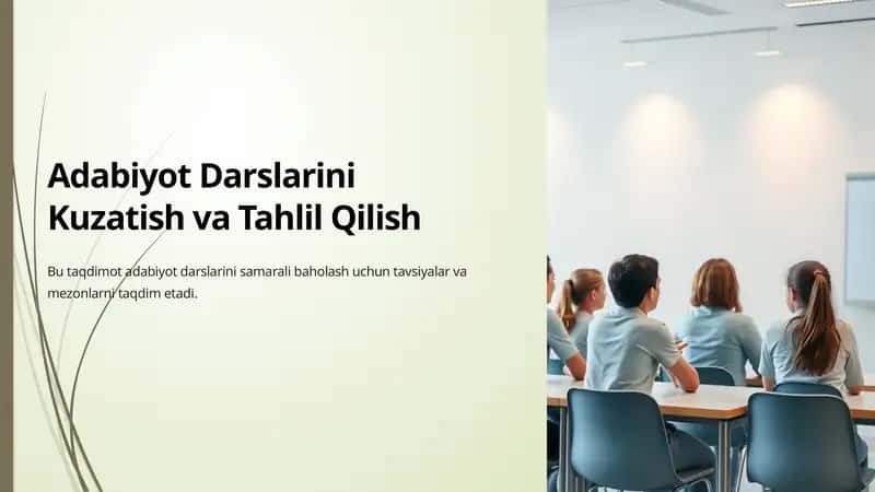 Adabiyot Darslarini Kuzatish va Tahlil Qilish 1