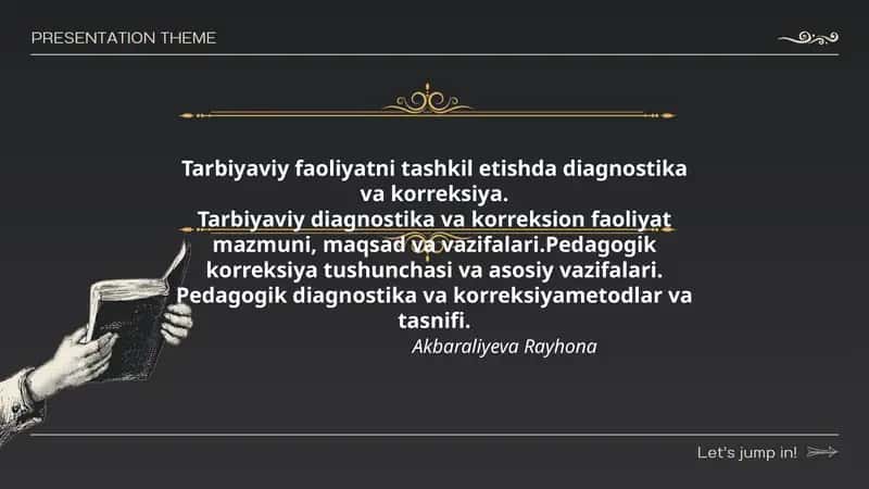 Tarbiyaviy faoliyatni tashkil etishda diagnostika va korreksiya 1