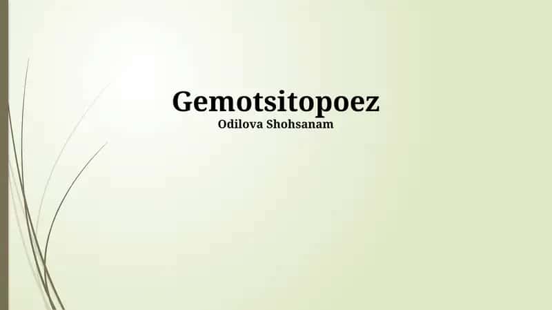 Gemotsitopoez 1