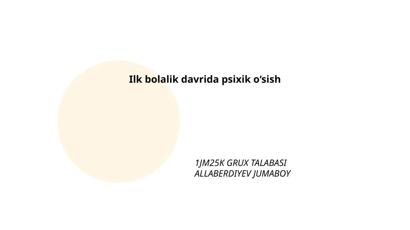 Sensor-motor rivojlanish va psixik o‘sish 1