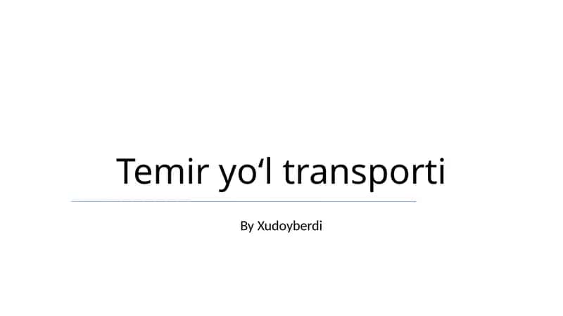 Temir yo‘l transporti 1