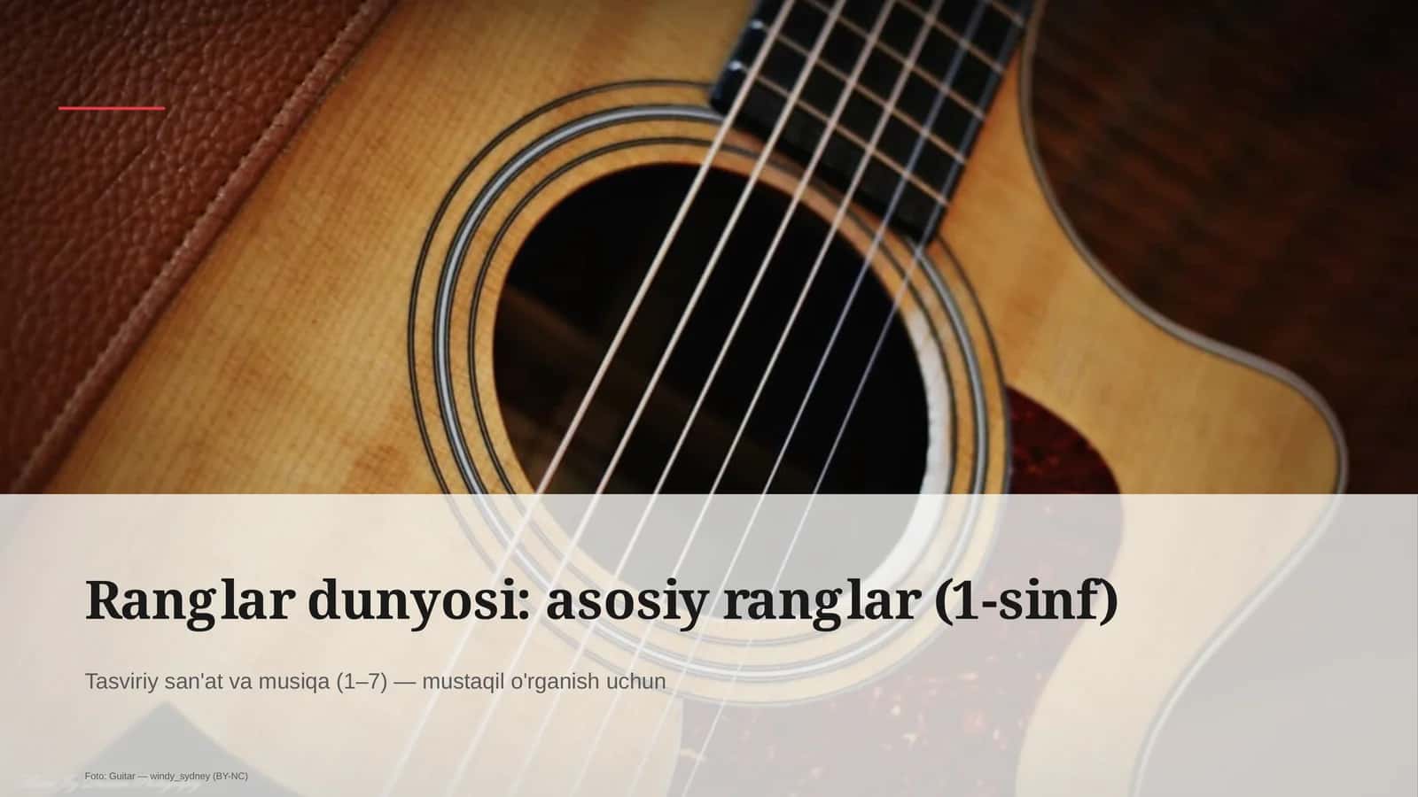 Ranglar dunyosi: asosiy ranglar (1-sinf) 1