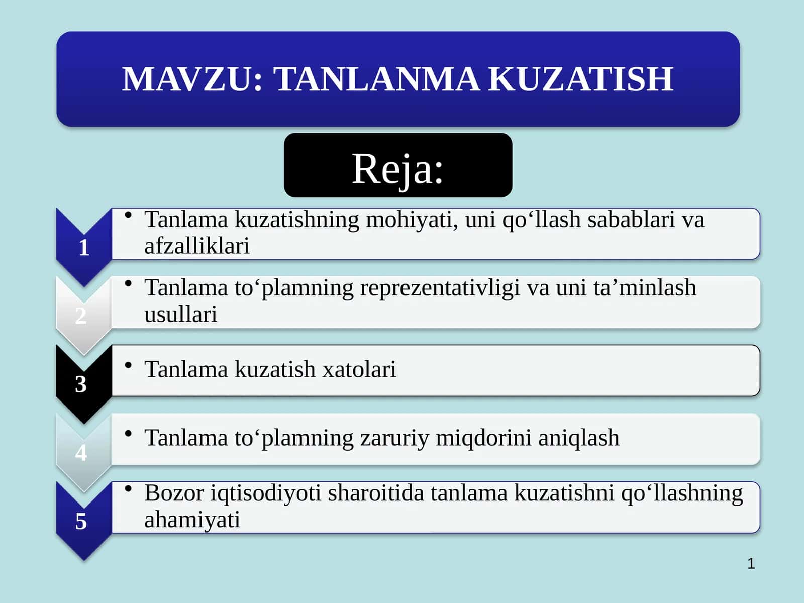 TANLANMA KUZATISH 1