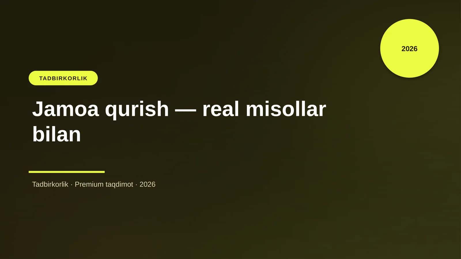 Jamoa qurish — real misollar bilan 1