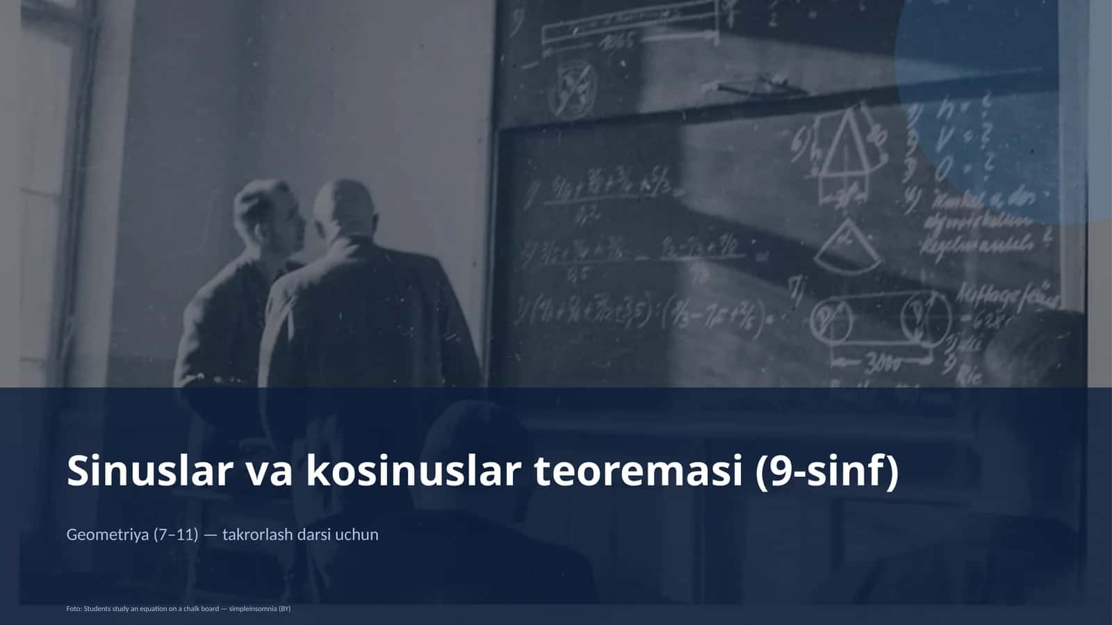 Sinuslar va kosinuslar teoremasi (9-sinf) 1