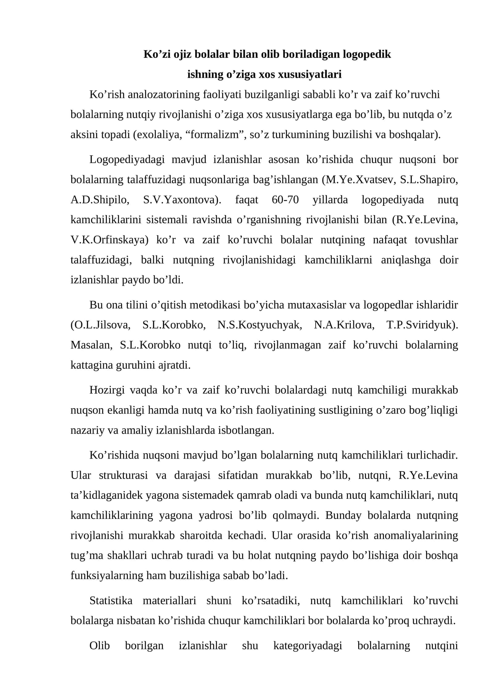 Logopedik ishlar 1