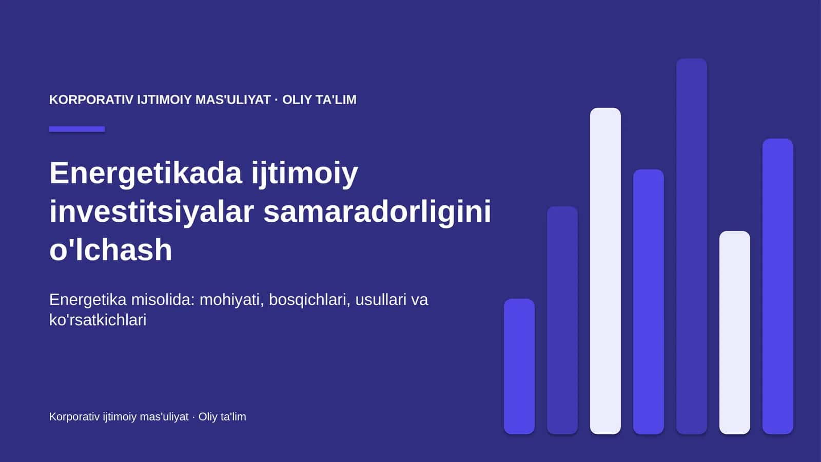 Energetikada ijtimoiy investitsiyalar samaradorligini o'lchash 1