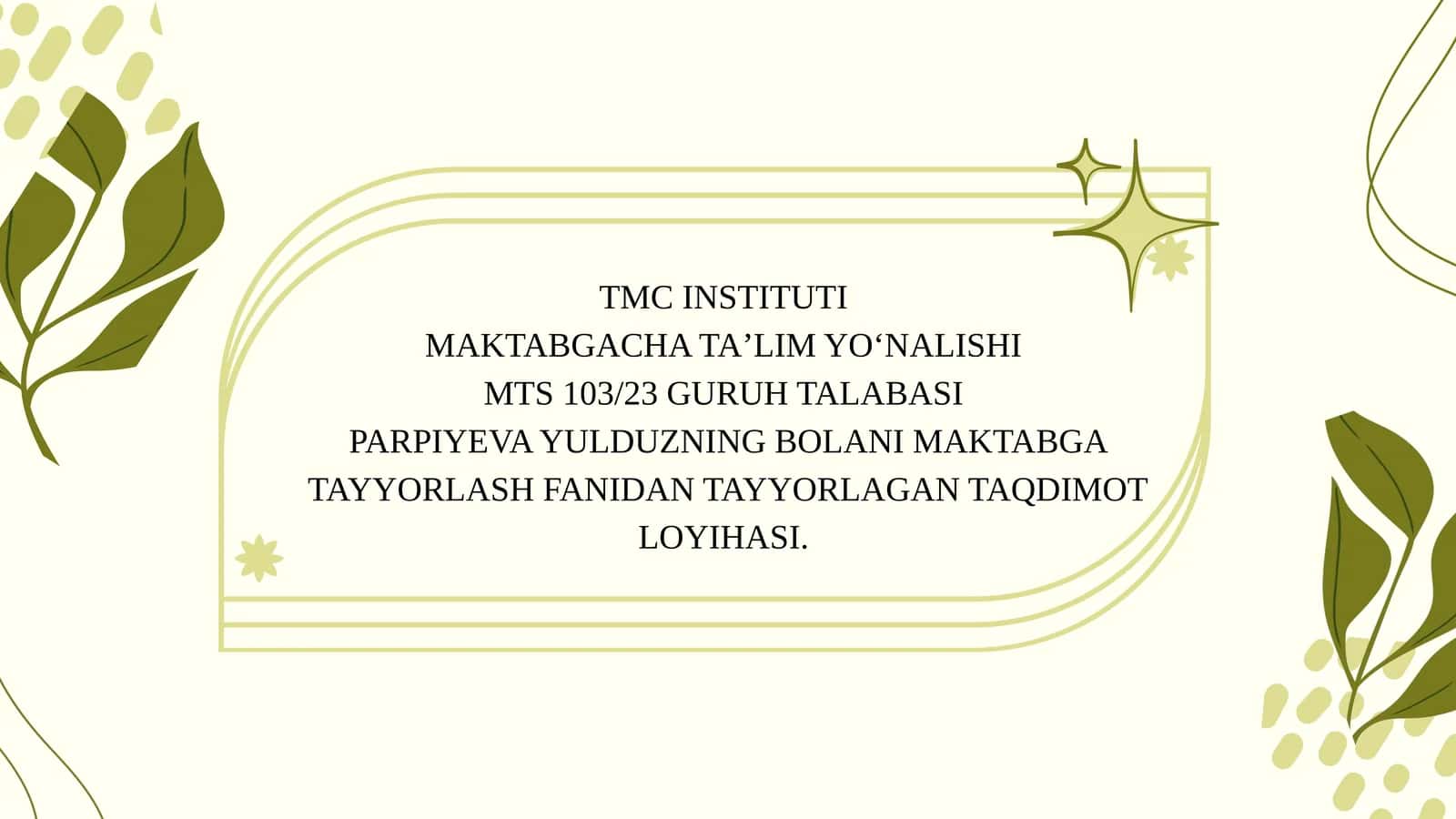 MAKTABGACHA TAʼLIM TASHKILOTI OILA VA MAKTAB HAMKORLIGI. 1