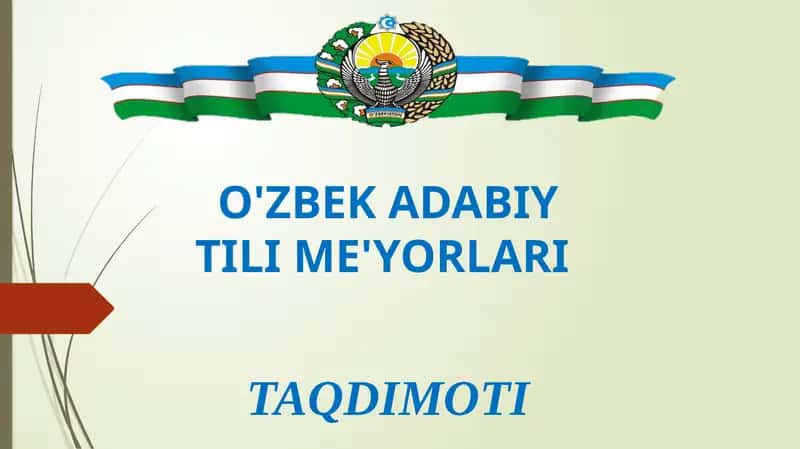 O'zbek adabiy tili me'yorlari 1