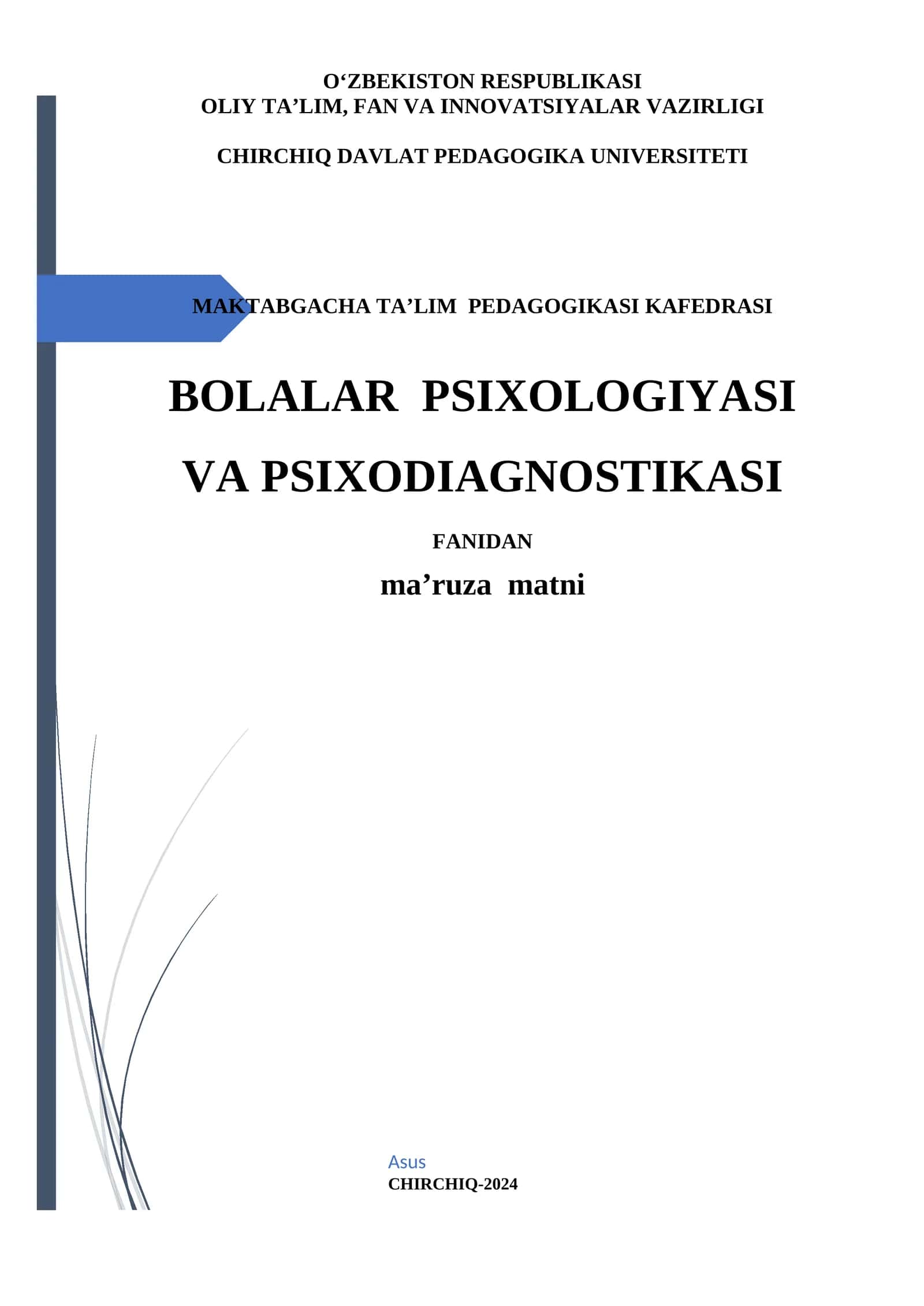 Bolalar psixologiyasi 1