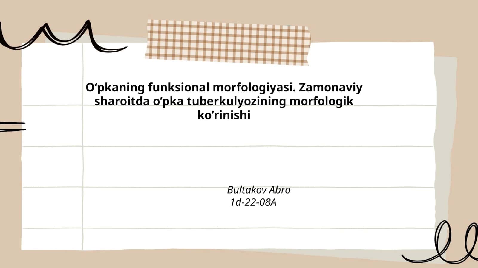 Oʻpkaning funksional morfologiyasi. Zamonaviy sharoitda o’pka tuberkulyozining morfologik ko’rinishi 1