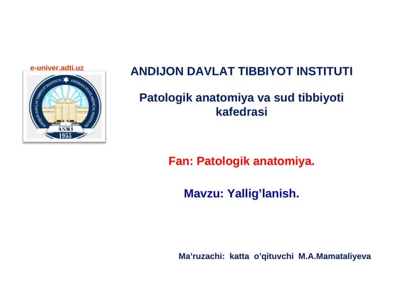 Patologik anatomiya va sud tibbiyoti kafedrasi 1