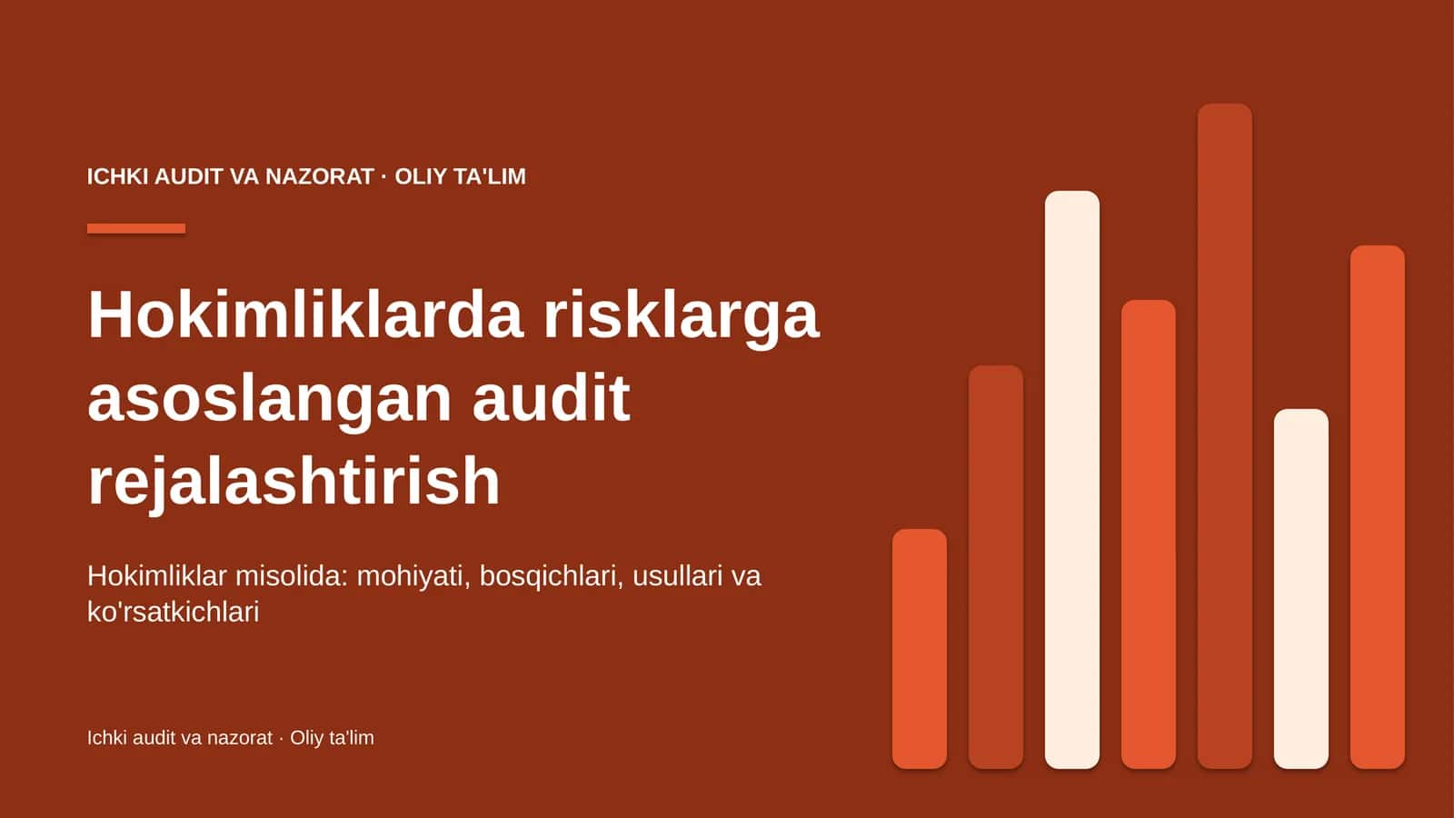 Hokimliklarda risklarga asoslangan audit rejalashtirish 1