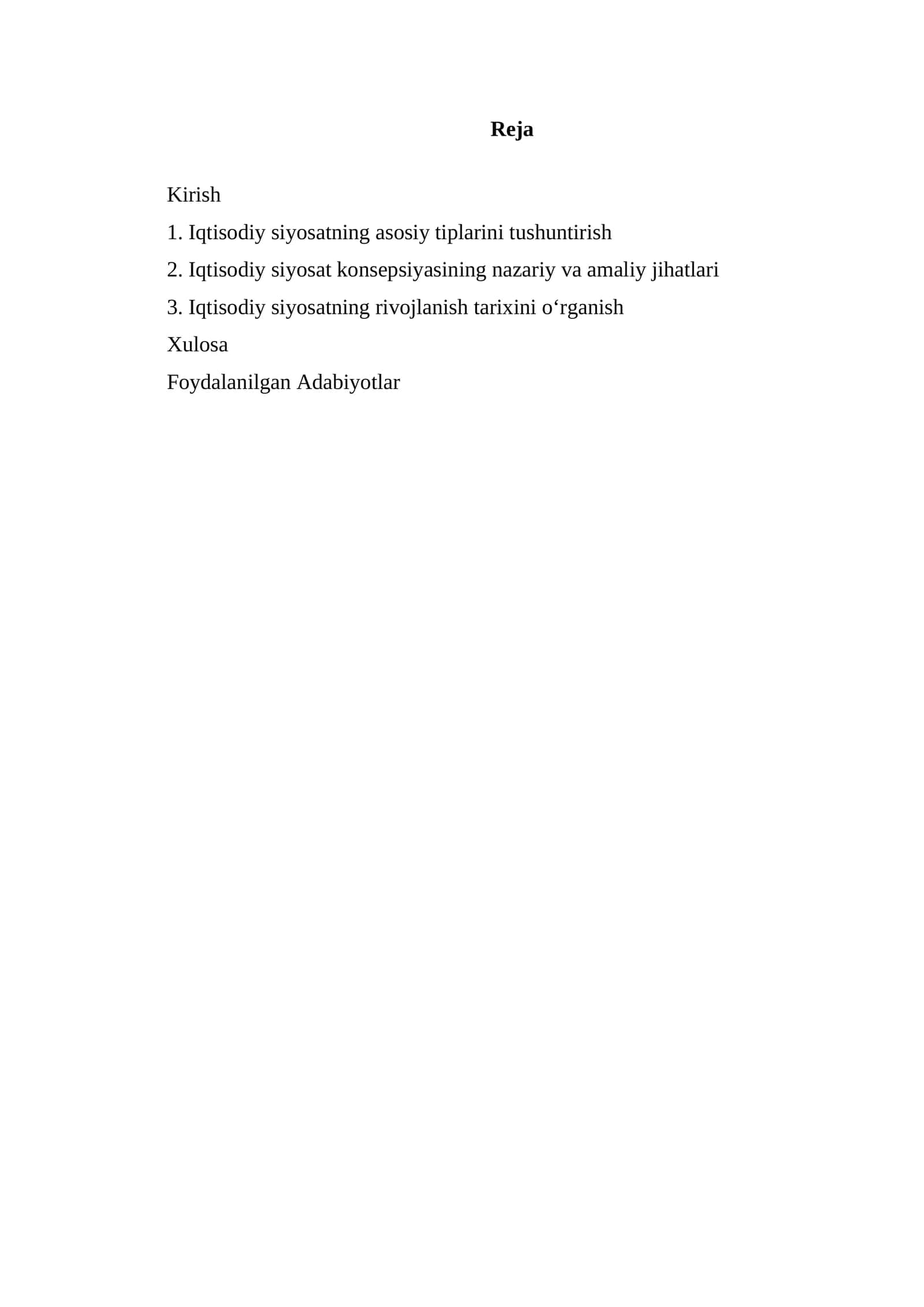 Iqtisodiy siyosatning rivojlanish tarixini o‘rganish 1