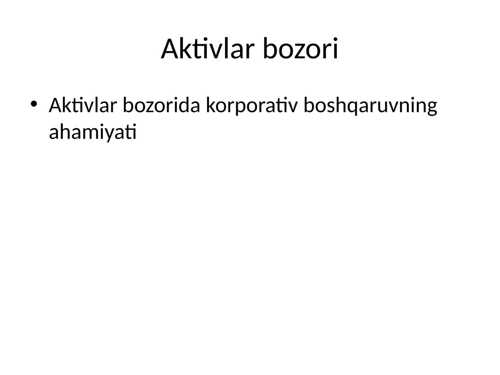Aktivlar bozori 1