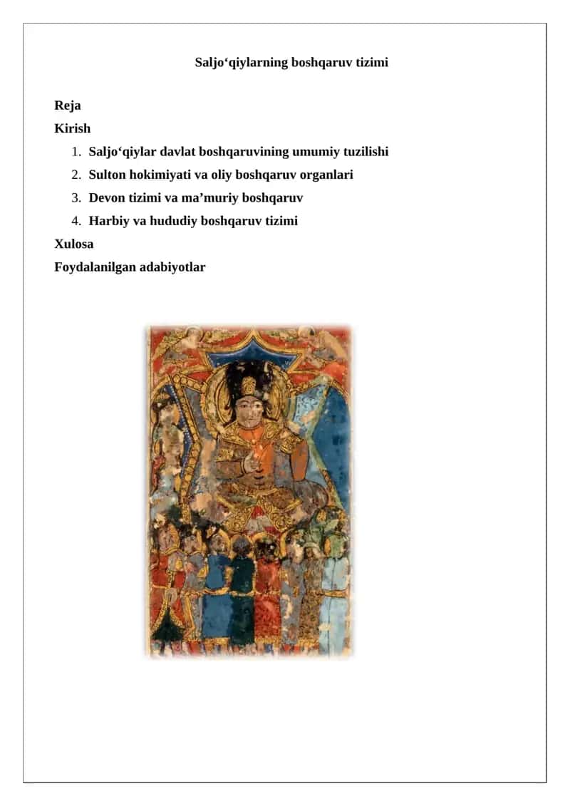 Saljo‘qiylarning boshqaruv tizimi 1