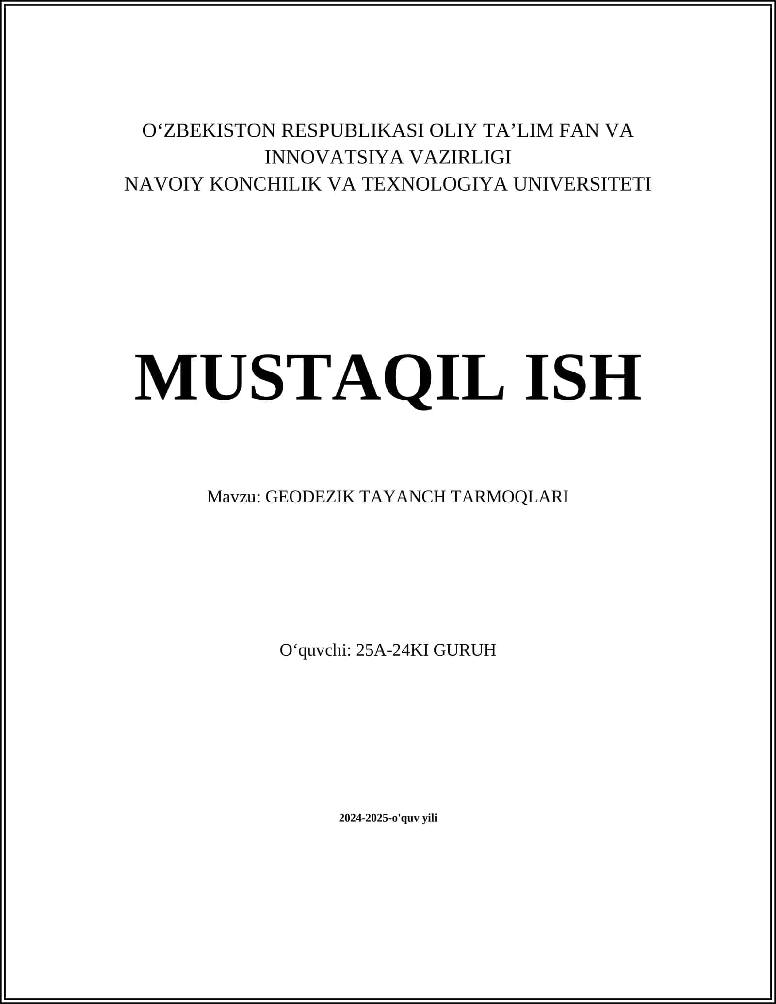 Geodezik Tayanch Tarmoqlar 1