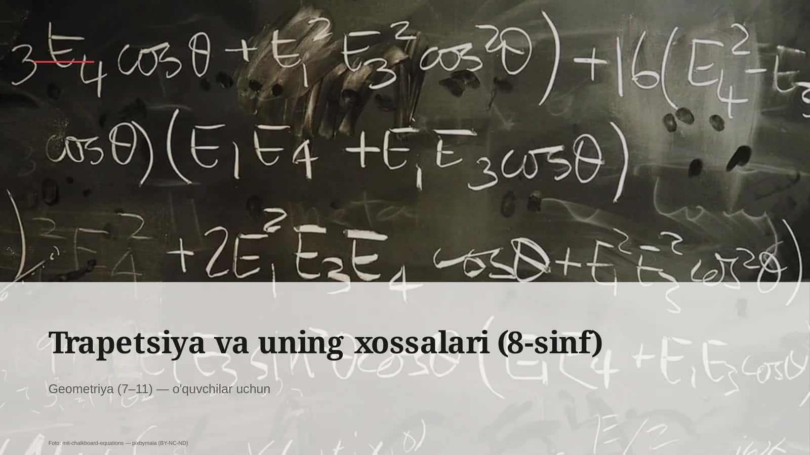 Trapetsiya va uning xossalari (8-sinf) 1