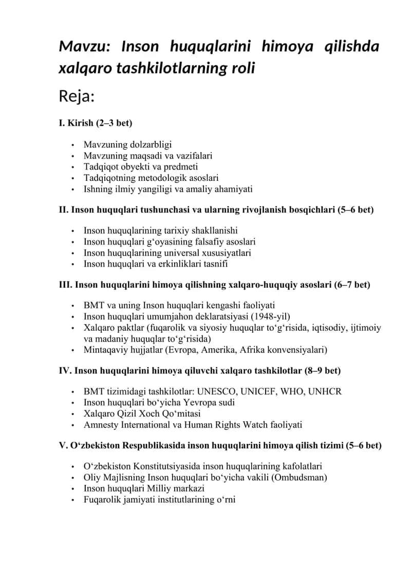 Inson huquqlarini himoya qilishda xalqaro tashkilotlarning roli 1
