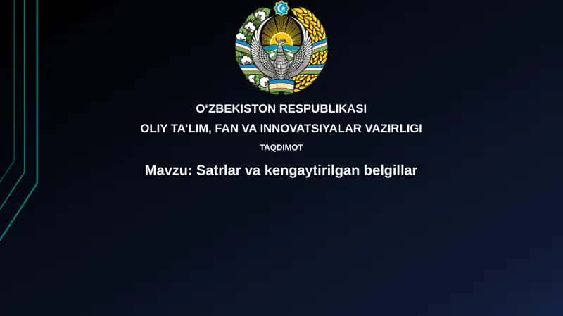 Chiziqlar va Ularning Xususiyatlari 1