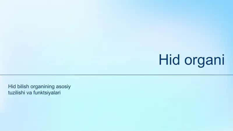 Hid organi 1