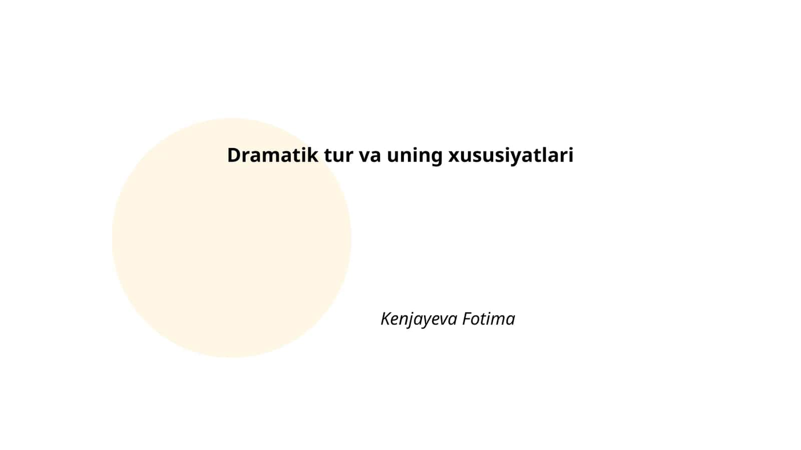 Dramatik tur va uning xususiyatlari 1