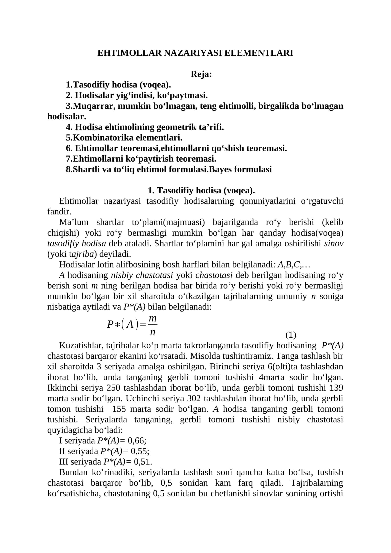 EHTIMOLLAR NAZARIYASI ELEMENTLARI 1