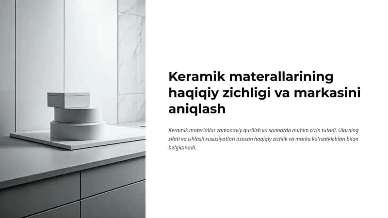 Keramik materiallarining haqiqiy zichligi va markasini aniqlash 1