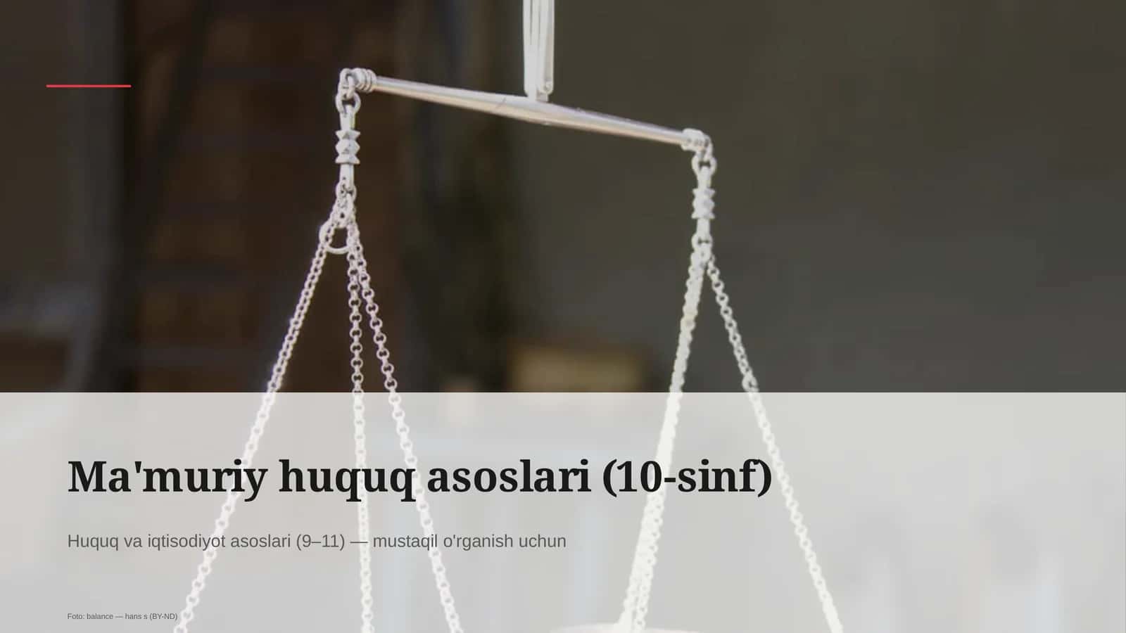 Ma'muriy huquq asoslari (10-sinf) 1